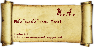 Mészáros Axel névjegykártya