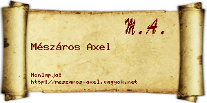 Mészáros Axel névjegykártya