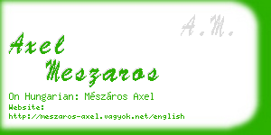 axel meszaros business card